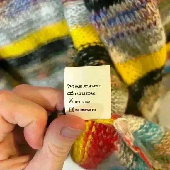 Misslook Women’s Open Front Stripe Multicolor Chunky Knit Cardigan Size XL - Picture 3 of 7